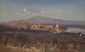 Villeneuve-les-Avignon af Jean Baptiste Camille Corot
